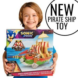 New Large Pirate Ship Sonic Prime the Hedgehog Playset Ship Boat Toy Knuckles th